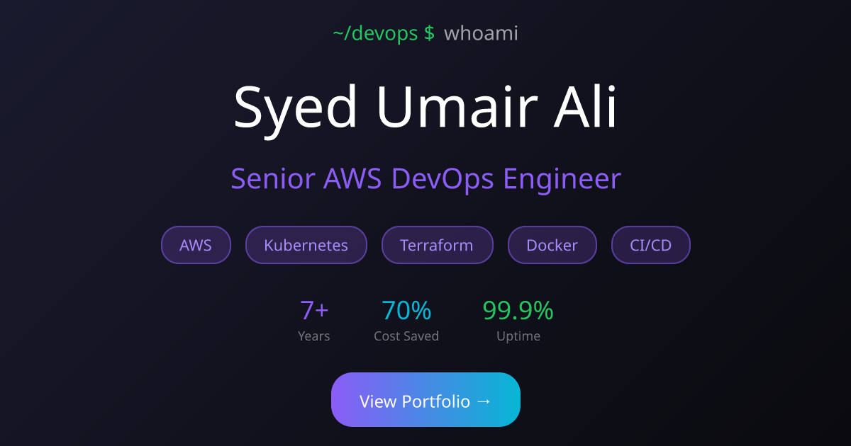Syed Umair Ali | Senior AWS DevOps Engineer in Berlin